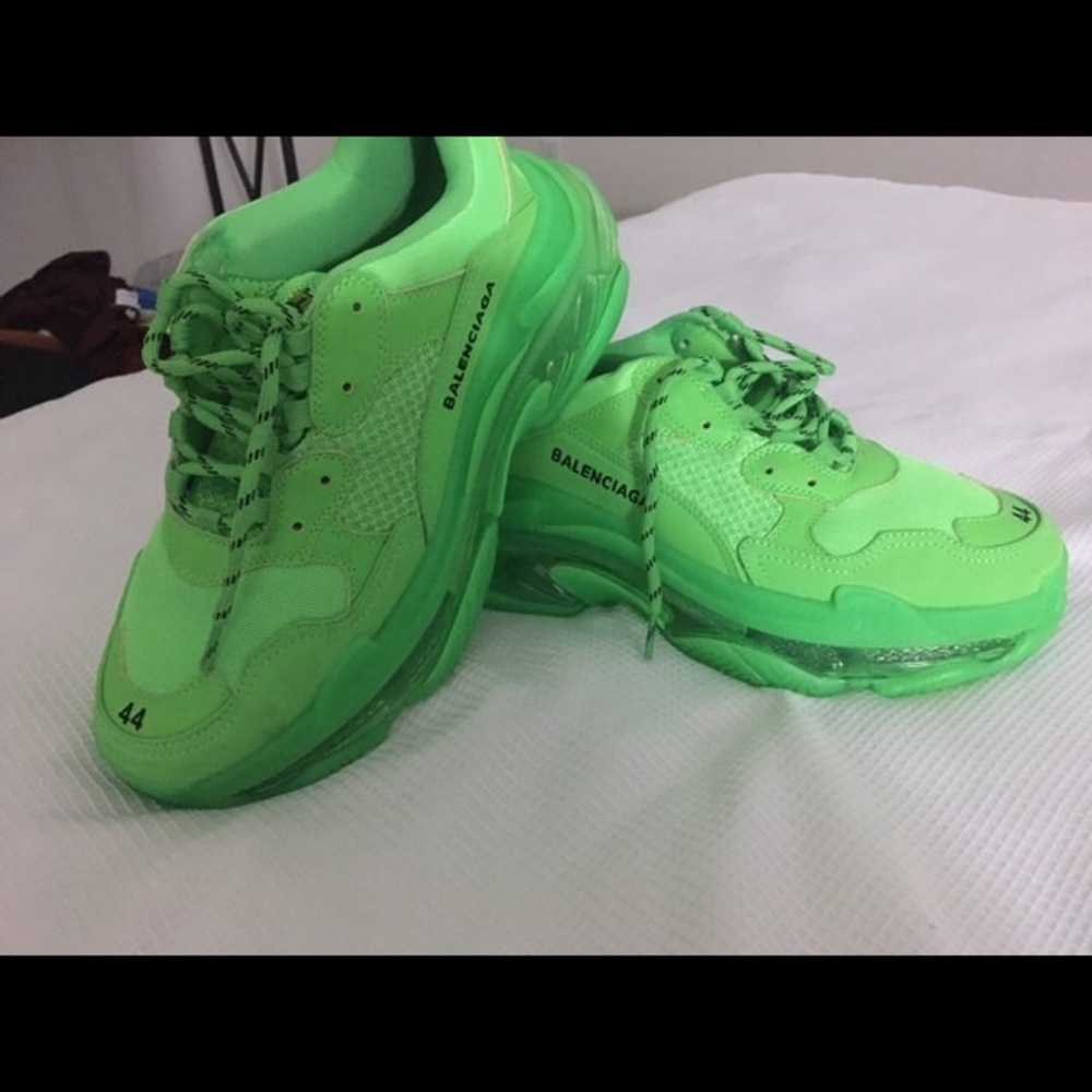 Balenciaga triple s neon green clear sole size 10 - Picture 4 of 5